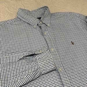 Polo Ralph Lauren Mens Classic Fit Button Down Shirt Blue White Checkered XXL